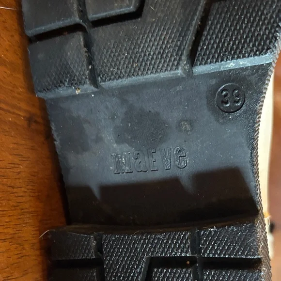 Maeve Chelsea Biker Lug Sole Black and Cream Winter Boots - Picture 4 of 7